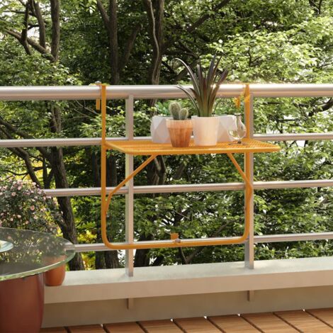 Table de balcon Jaune 60x40 cm Acier vidaXL