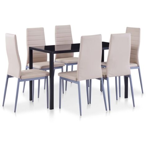 vidaXL Ensemble de salle à manger 7 pcs Cappuccino