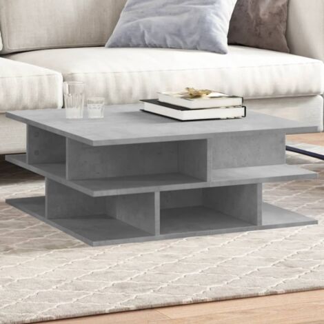 Table basse gris béton 70x70x29 cm bois d'ingénierie vidaXL (1/5)
