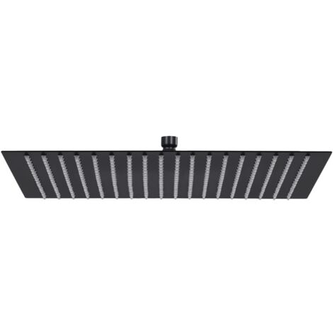 Vidaxl – Pomme de douche pluie carrée 50x50 cm en acier inoxydable noir – 324 buses anti-calcaire – Articulation pivotante pour angle ajustable
