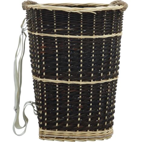 Vidaxl – Sac à dos pour bois de chauffage 50x44x58 cm – Sangles de transport – Matériau saule naturel – Charme rustique et durable