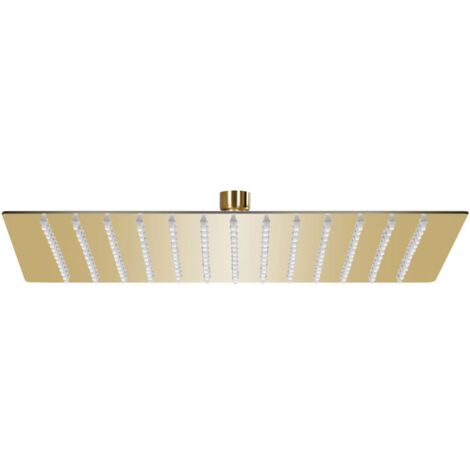 Pomme de douche pluie Acier inoxydable 25x25 cm Carrée Doré vidaXL