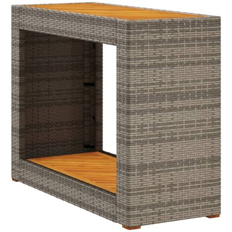 vidaXL Table d'appoint de jardin dessus en bois gris 100x40x75 cm