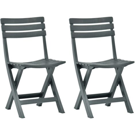 Vidaxl – Chaises de jardin pliables 2 pcs en plastique vert – Résistantes aux intempéries – Charge maximale 110 kg – Dimensions 44x41x78 cm (1/6)