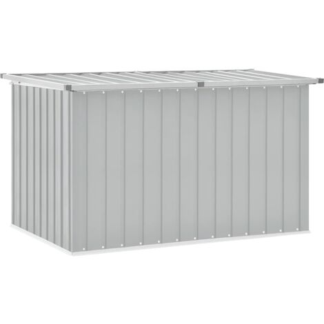 Vidaxl – Coffre de jardin gris en acier galvanisé 149x99x93 cm – Ouverture facile avec couvercle à charnière – Pour rangement extérieur
