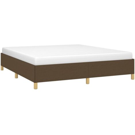 Cadre de lit à ressorts marron foncé 180x200 cm tissu vidaXL