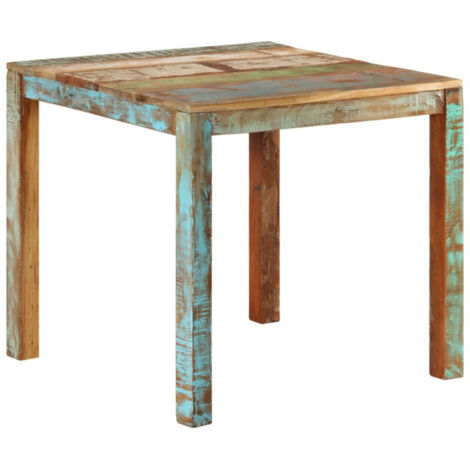 Vidaxl – Table à manger en bois de récupération 82x80x76 cm – Écologique et unique – Pour salle à manger ou cuisine – Assemblage requis