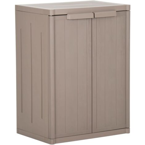 Vidaxl – Armoire de jardin marron 65x45x88cm – 100% PP durable – 2 étagères – Aspect bois – Pour espaces extérieurs (1/5)
