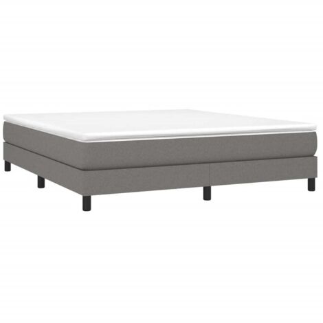 Vidaxl – Cadre de lit à ressorts gris foncé 160x200 cm – Tissu polyester durable – Lattes en contreplaqué pour soutien optimal – Pieds robustes