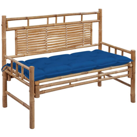 Banc de jardin avec coussin 120 cm Bambou vidaXL