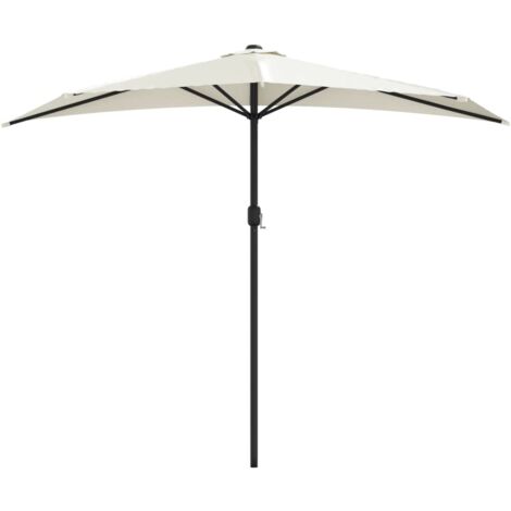 vidaXL Parasol de balcon avec mât en aluminium Sable 270x144 cm Demi