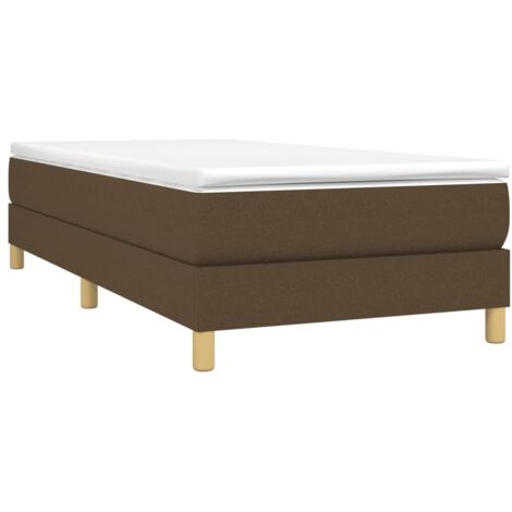 Cadre de lit à ressorts marron foncé 90x190 cm tissu vidaXL