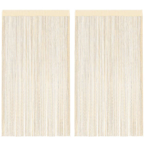 Rideau en fils 2 pcs 140 x 250 cm Crème vidaXL