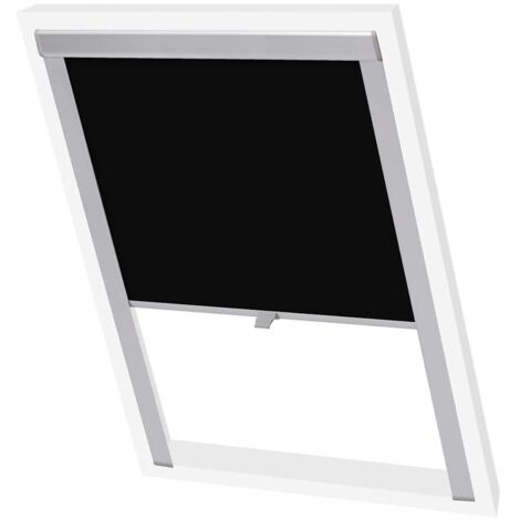 Vidaxl – Store à rouleau occultant noir M06/306 – Compatible Velux – Tissu polyester 100% – Mécanisme de traction central – Revêtement aluminium isolant