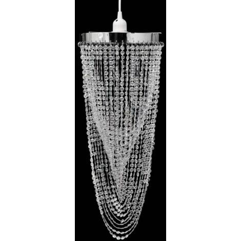 Vidaxl – Lustre suspendu en cristal 22 x 58 cm – Design classique élégant – Pour ampoule E27 – Longueur câble 1,2 m – Acier et plastique