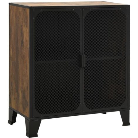 vidaXL Armoire de rangement Marron rustique 72x36x82 cm Métal et MDF (1/5)