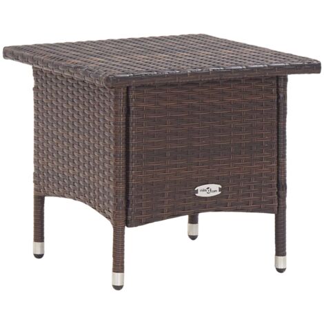vidaXL Table à thé Marron 50x50x47 cm Résine tressée (1/5)