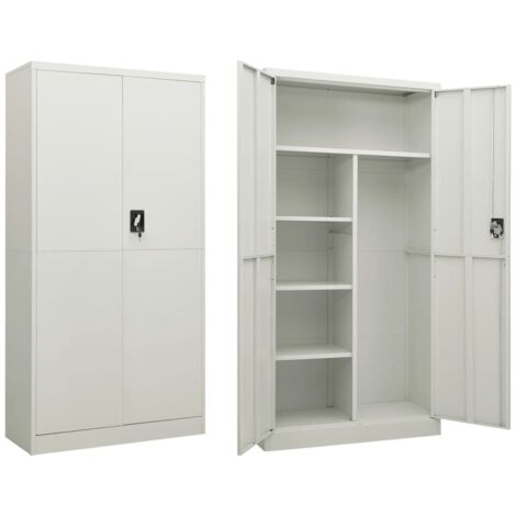 Vidaxl – Armoire d'atelier acier gris clair 90x40x180 cm – 2 portes – 4 étagères – Système de verrouillage à 3 points – Capacité 90 kg
