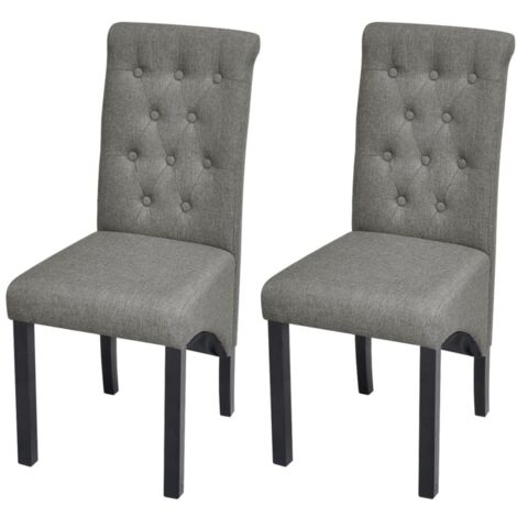 vidaXL Chaises à manger lot de 2 gris clair tissu (1/5)
