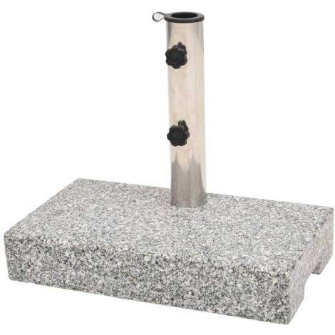 Vidaxl – Socle de parasol en granit 25 kg – Base rectangulaire 45 x 25 x 38,5 cm – Compatible mâts 38/48 mm – Installation facile