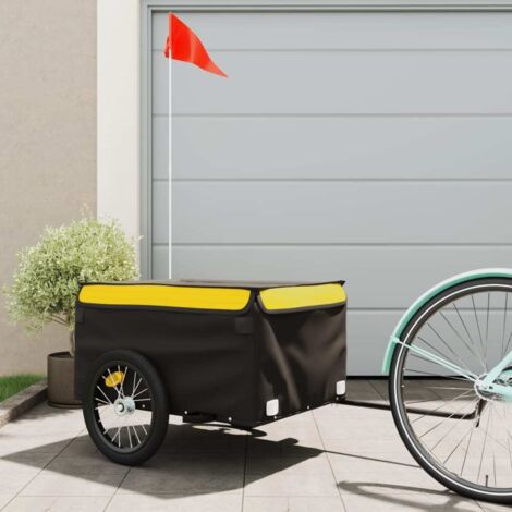 Vidaxl – Remorque pour vélo 45 kg – Fer robuste – Dimensions 124 x 62,5 x 52 cm – Drapeau de sécurité inclus – Charge maximale 45 kg - vidaXL305659