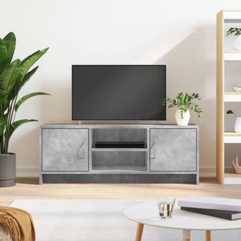 Meuble TV gris béton 102x30x37,5 cm bois d'ingénierie vidaXL