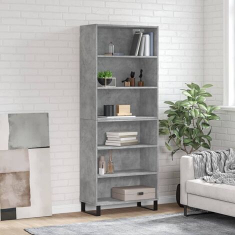 Buffet gris béton 69,5x32,5x180 cm bois d'ingénierie vidaXL (1/5)
