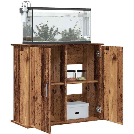 Vidaxl – Support pour aquarium vieux bois 81x36x73 cm – Bois d'ingénierie – Fixation murale incluse – Design élégant pour intérieur moderne