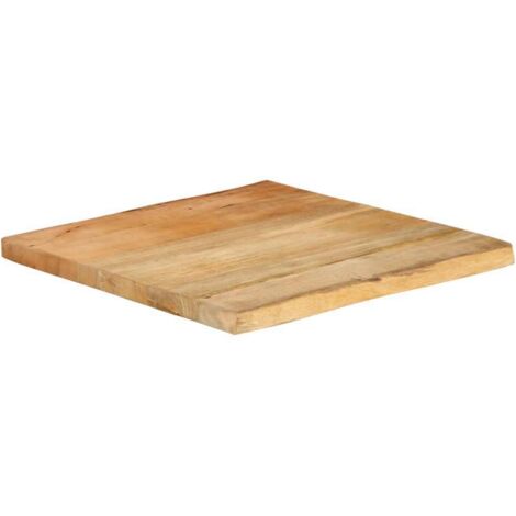 Vidaxl – Dessus de table en bois massif manguier 40x40x2,5 cm – Finition naturelle – Bords vivants pour style rustique – Surface facile à nettoyer