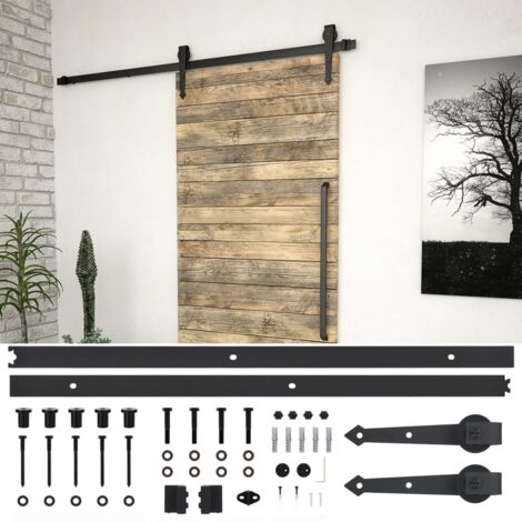Vidaxl – Kit de quincaillerie pour porte coulissante 200 cm – Rails en acier enduit de poudre – Roulements internes pour glissement silencieux (1/5)