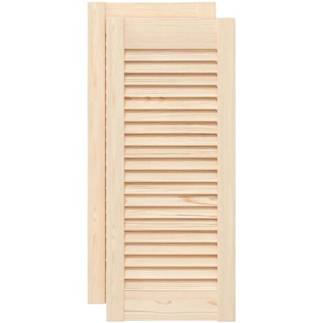 Portes d armoire à persiennes 2pcs 69x29,5cm bois de pin massif (1/5)