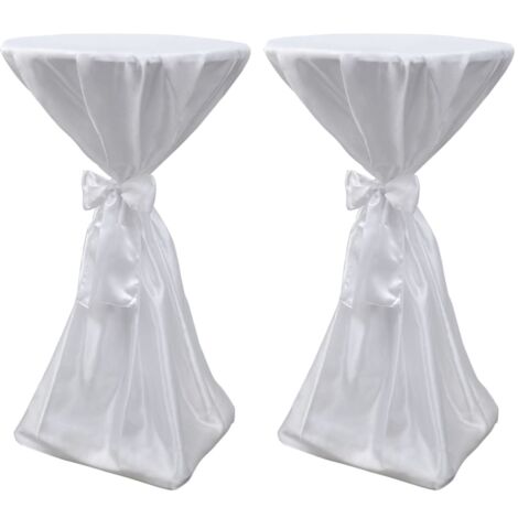 Table Cover White 80 cm with Ribbon 2 pcs (1/5)