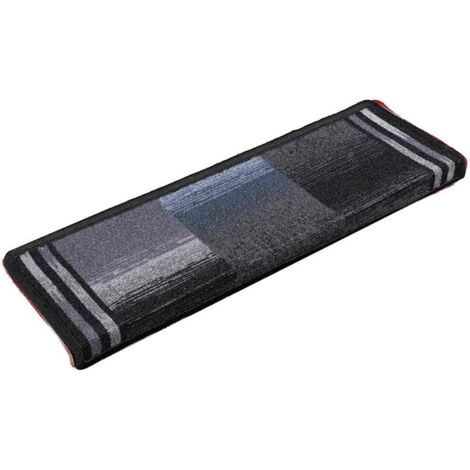 Tapis d'escalier autoadhésifs 10 pcs 65x21x4 cm Noir et gris vidaXL