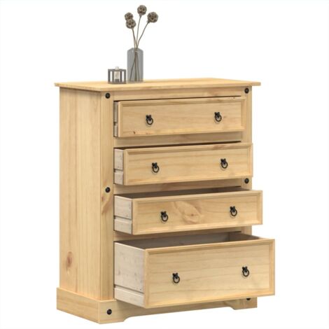 vidaXL Commode Corona 92x48x114 cm bois massif de pin (1/6)