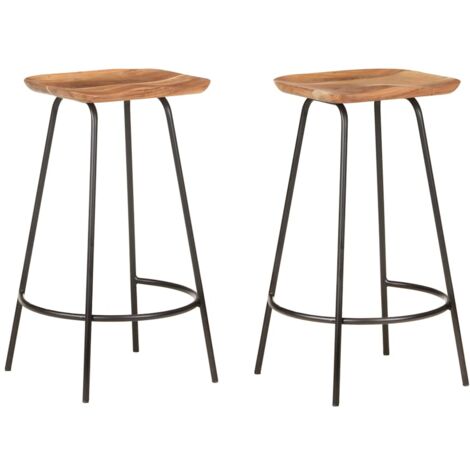 Tabourets de bar lot de 2 bois d'acacia solide vidaXL (1/6)