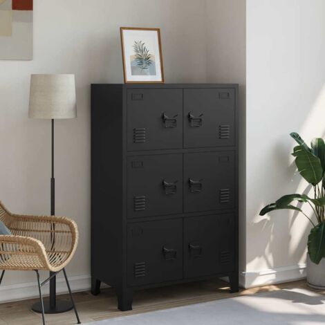 vidaXL Coffre de rangement industriel Noir 75x40x120 cm Acier