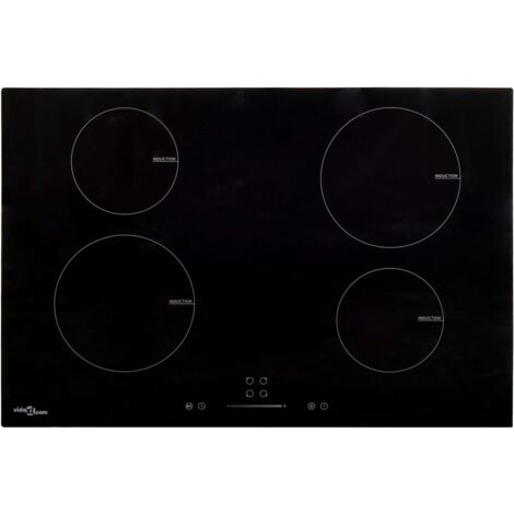 Vidaxl – Plaque induction 4 foyers 77 cm 7000 W – Verre résistant à la chaleur – Commande tactile – Détection automatique de casserole
