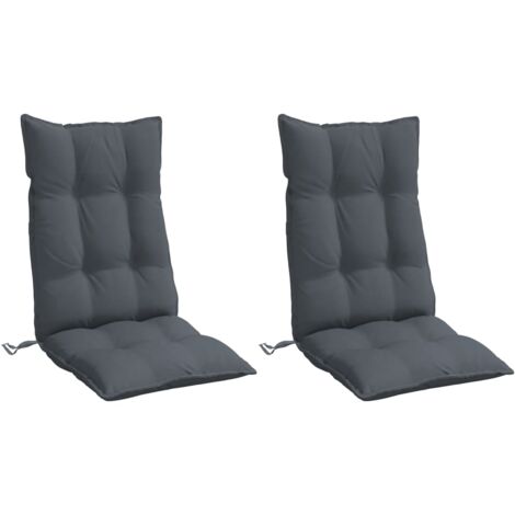 Coussins de chaise à dossier haut lot de 2 anthracite vidaXL