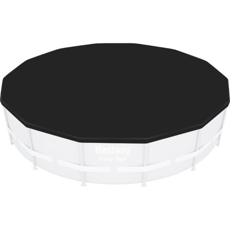 Ac-Deco – Couverture de piscine Bestway Flowclear 396 cm – Bâche anti-débris avec trous d'évacuation – Fixation solide par corde – Pour piscine hors sol (1/10)
