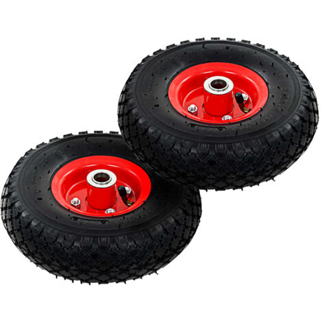 Vidaxl – Roues de brouette 2 pcs caoutchouc 3.00-4 – Conception spéciale pour adhérence accrue – Jantes en métal robuste – Capacité 100 kg chacune (1/5)