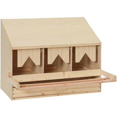 Pondoir 3 compartiments 72x33x54 cm bois de pin massif