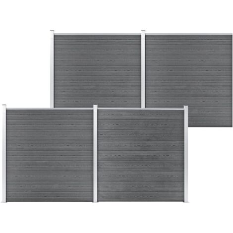 Clôture de jardin WPC 699x186 cm Gris vidaXL