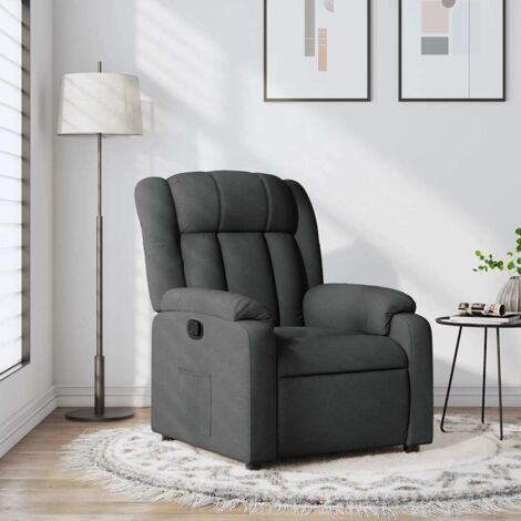 Fauteuil inclinable Gris foncé Tissu vidaXL (1/5)