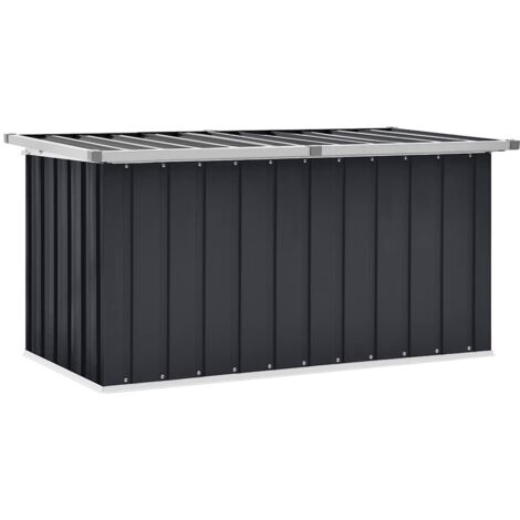 Vidaxl – Coffre de jardin en acier galvanisé anthracite 129x67x65 cm – Résistant aux intempéries – Pour rangement extérieur sécurisé (1/7)