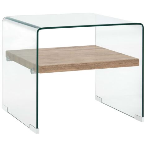 Table basse Clair 50x50x45 cm Verre trempé vidaXL
