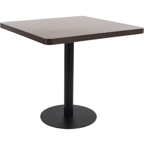 Vidaxl – Table de bistro 80x80 cm en MDF – Pied en acier – Facile à nettoyer – Pour intérieur et extérieur