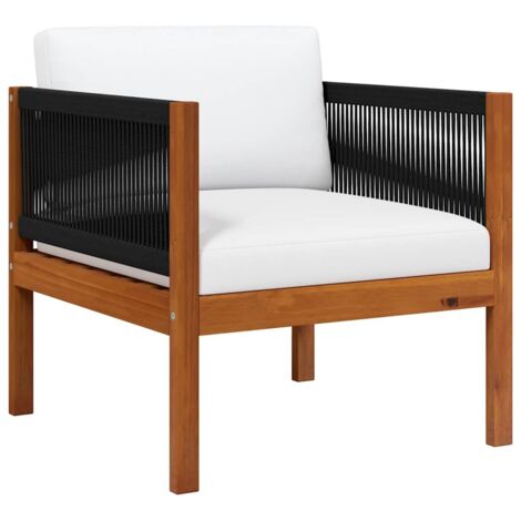 vidaXL Chaise de jardin avec coussin Bois d'acacia solide (1/5)