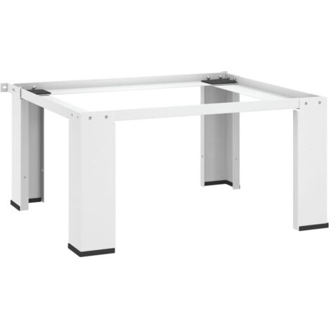 Vidaxl – Socle pour machine à laver blanc – Acier robuste – Charge jusqu'à 100 kg – Dimensions 63x54x31 cm – Tampons antidérapants