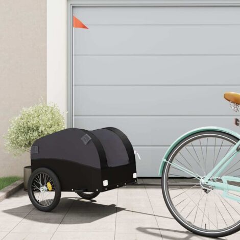 Remorque de vélo noir 30 kg fer vidaXL