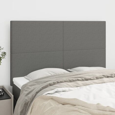 Tête de lit Gris foncé 144 x 5 x 118/128 cm Tissu vidaXL